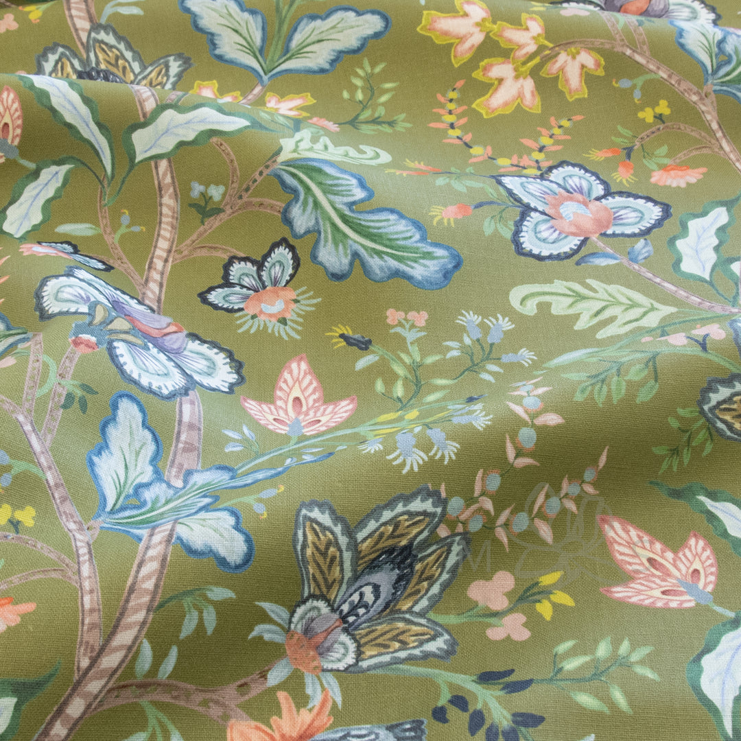 Elliston House Vera Vine Leaf fabric