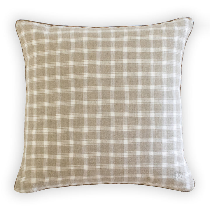schumacher crawford linen check flax pillow