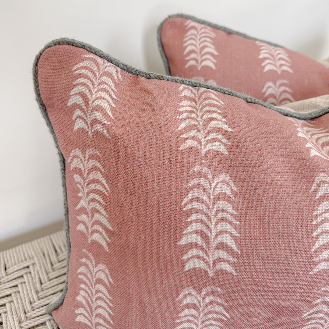 READY TO SHIP, set of 2 \\ Petite Frond Pillow Cover, Clay, 13x19