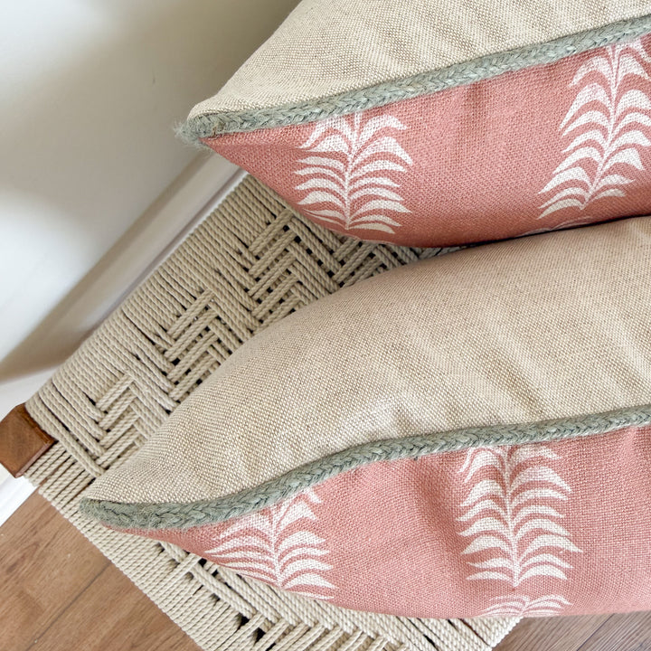 READY TO SHIP, set of 2 \\ Petite Frond Pillow Cover, Clay, 13x19