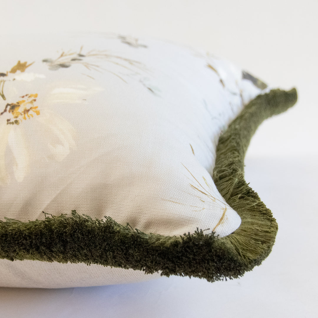 kelly ventura cosmos dew pillow with brush fringe