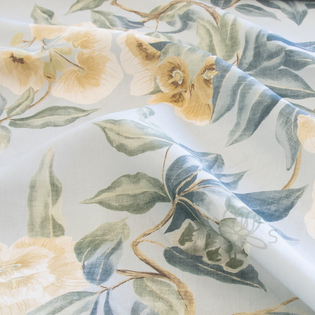 Thibaut Designs Anna French Camellia Garden Soft Gold fabric
