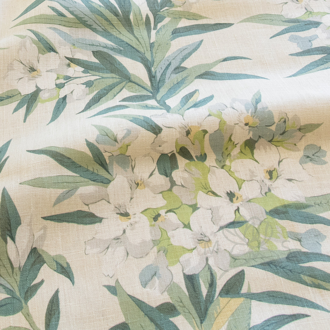 Jean Monro Oleander Green Blue fabric