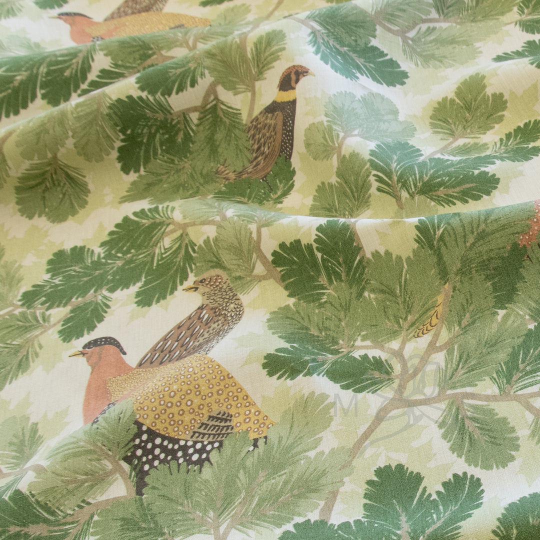 Schumacher Covey Hedge in Pine fabric