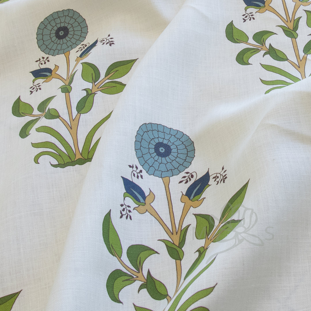 Alex Conroy Textiles Large Marigold Sky/Indigo fabric