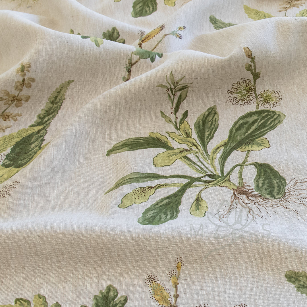 Thibaut Designs Woodland Green on Natural fabric