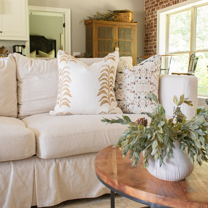 black gold abstract art pillow