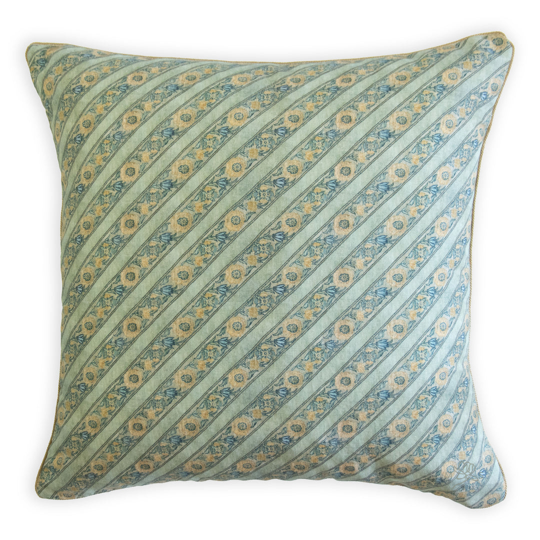 schumacher iksel safavid ribbons original custom designer pillow cover with light brown cording