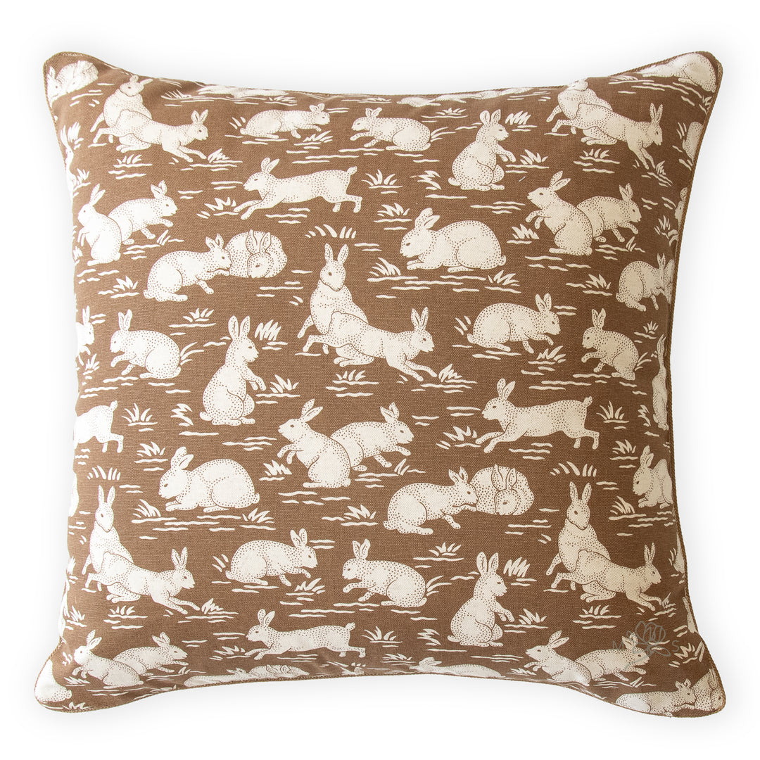 schumacher cottontails chestnut custom designer bolster