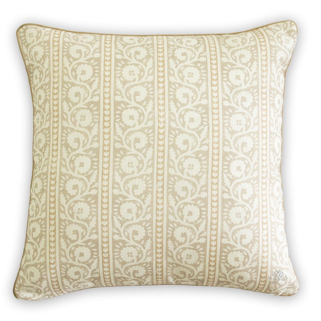 lee jofa bibury parchment neutral floral stripe pillow