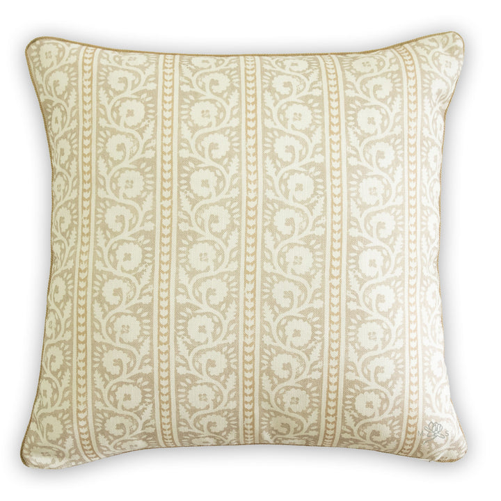 lee jofa bibury parchment neutral floral stripe pillow