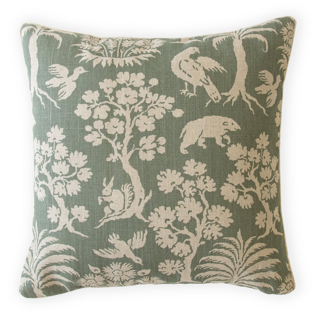 schumacher woodland silhouette moss custom designer pillow made in mississippi