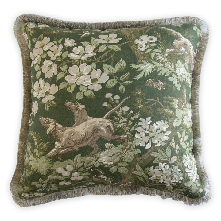 Schumacher Hound Meadow Forest Custom Designer Pillow Cover Made in Mississippi