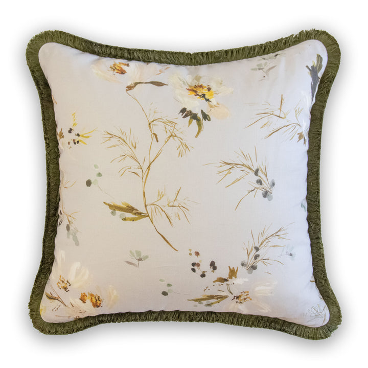 kelly ventura cosmos dew pillow with brush fringe