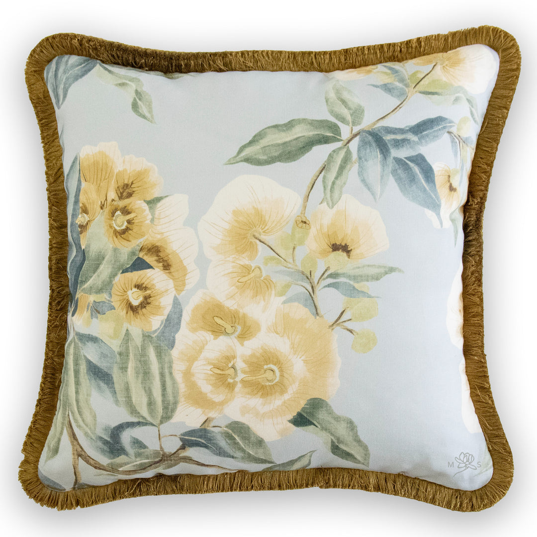thibaut designs Anna French camellia garden soft gold pillow