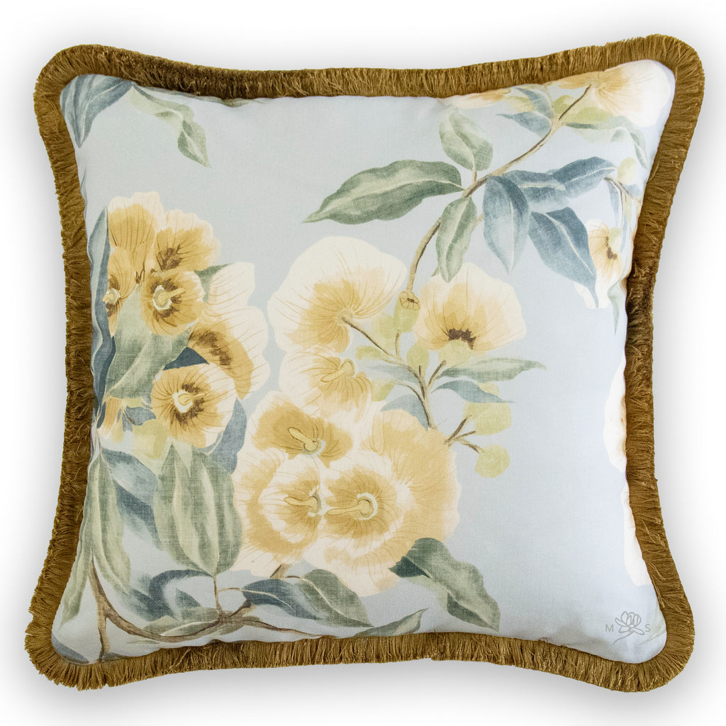 thibaut designs Anna French camellia garden soft gold pillow