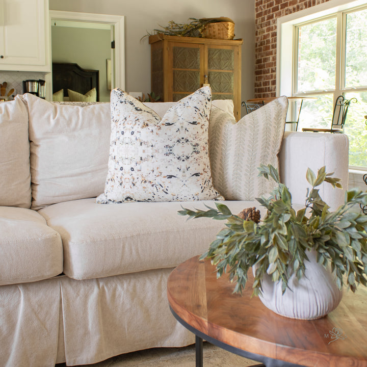pink black brown abstract watercolor pillow