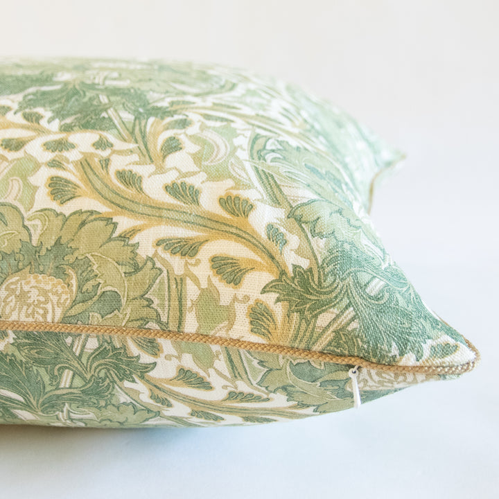 gpj baker little brantwood green custom pillow with contrast cording