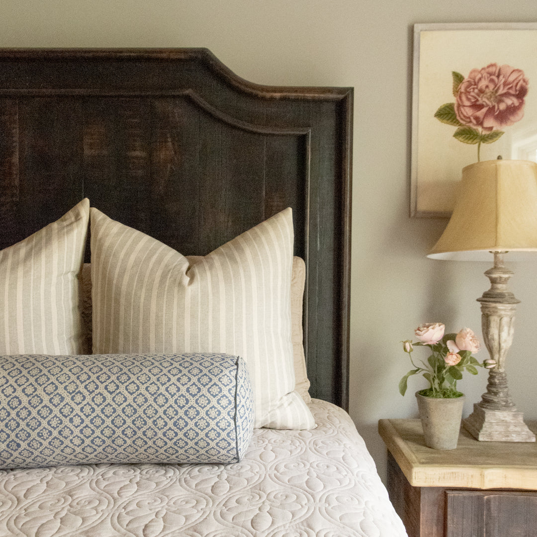 lee jofa indus flower indigo bolster