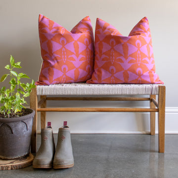 serena dugan capretto fushcia flame outdoor pillow