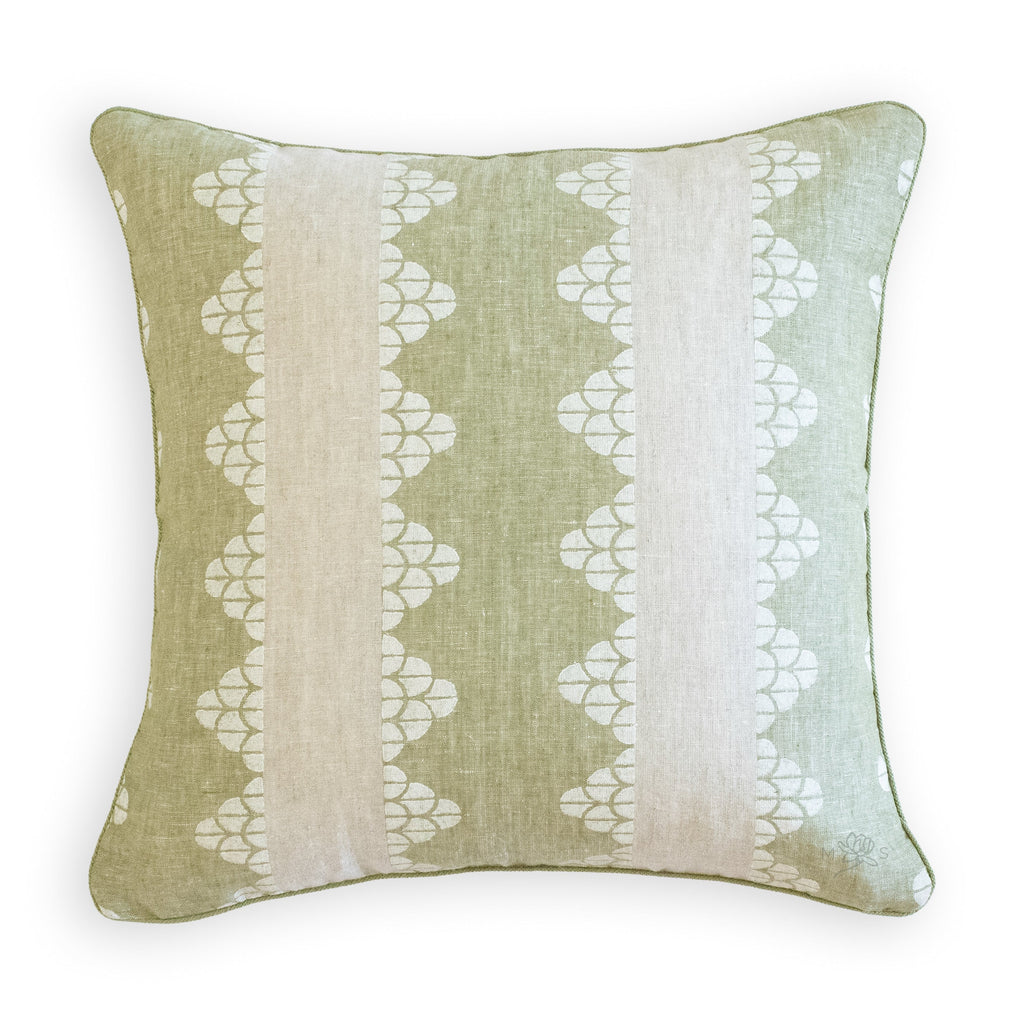 Thibaut Dhara Stripe Green Pillow