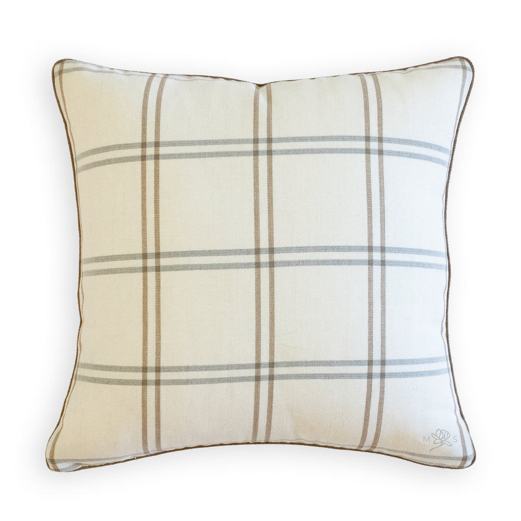 Schumacher Luberon Plaid Natural Pillow