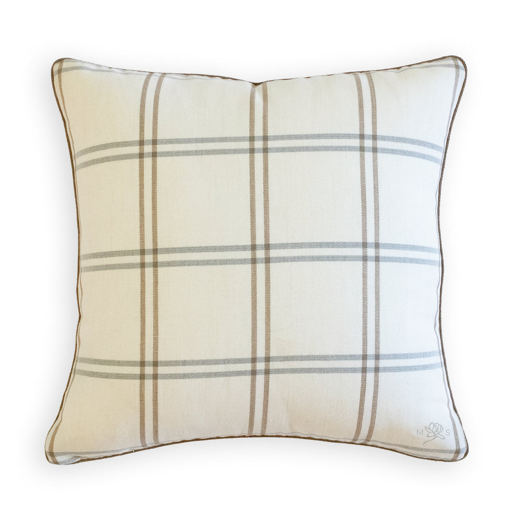 Schumacher Luberon Plaid Natural Pillow
