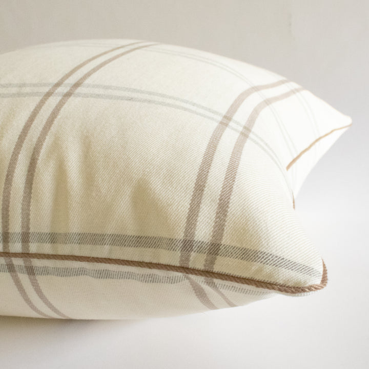 Schumacher Luberon Plaid Natural Pillow