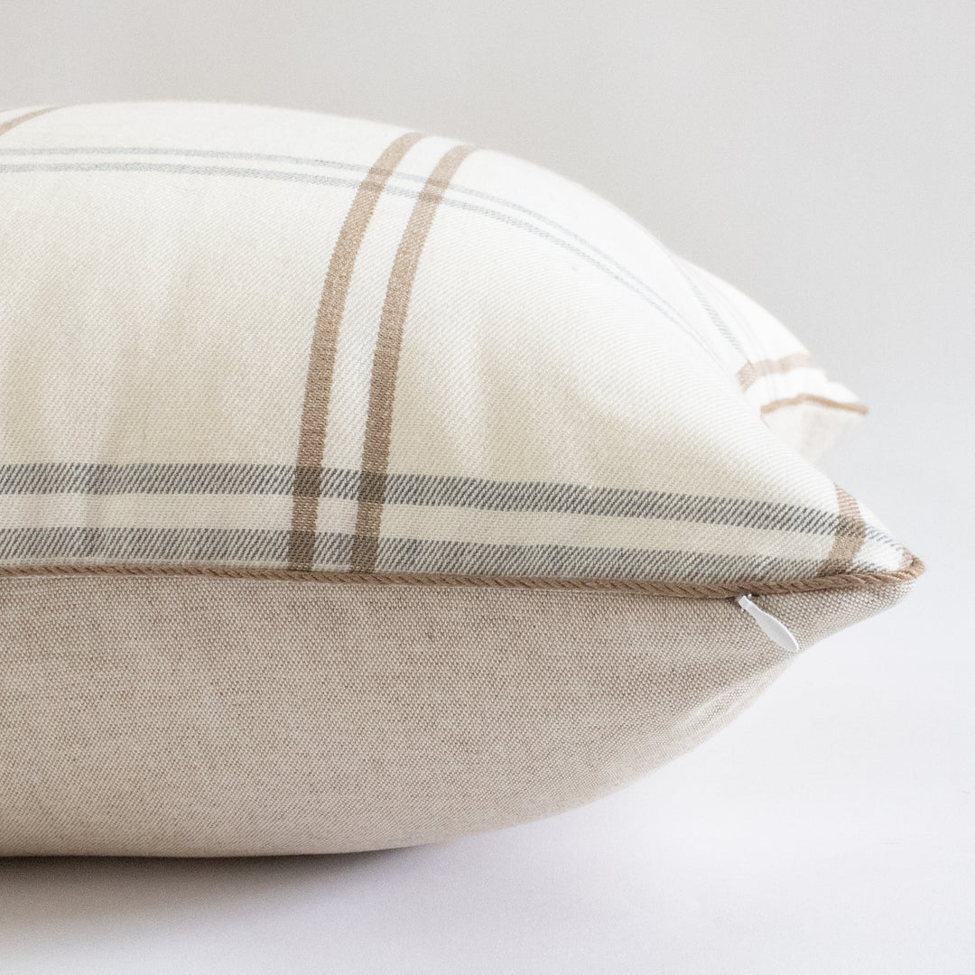 Schumacher Luberon Plaid Natural Pillow