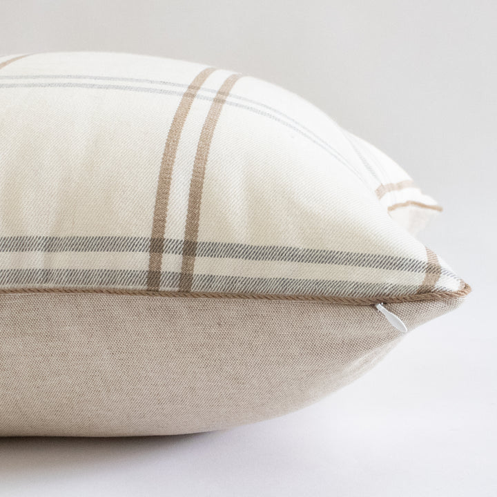 Schumacher Luberon Plaid Natural Pillow